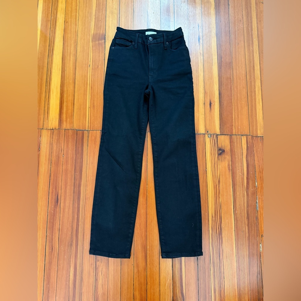VTG GOOD AMERICAN Jeans Ultra High Rise Skinny Black165 Style GC213T Size 00-4 - Picture 1 of 11